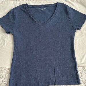Tommy Hilfiger Women's Blue V-Neck Top